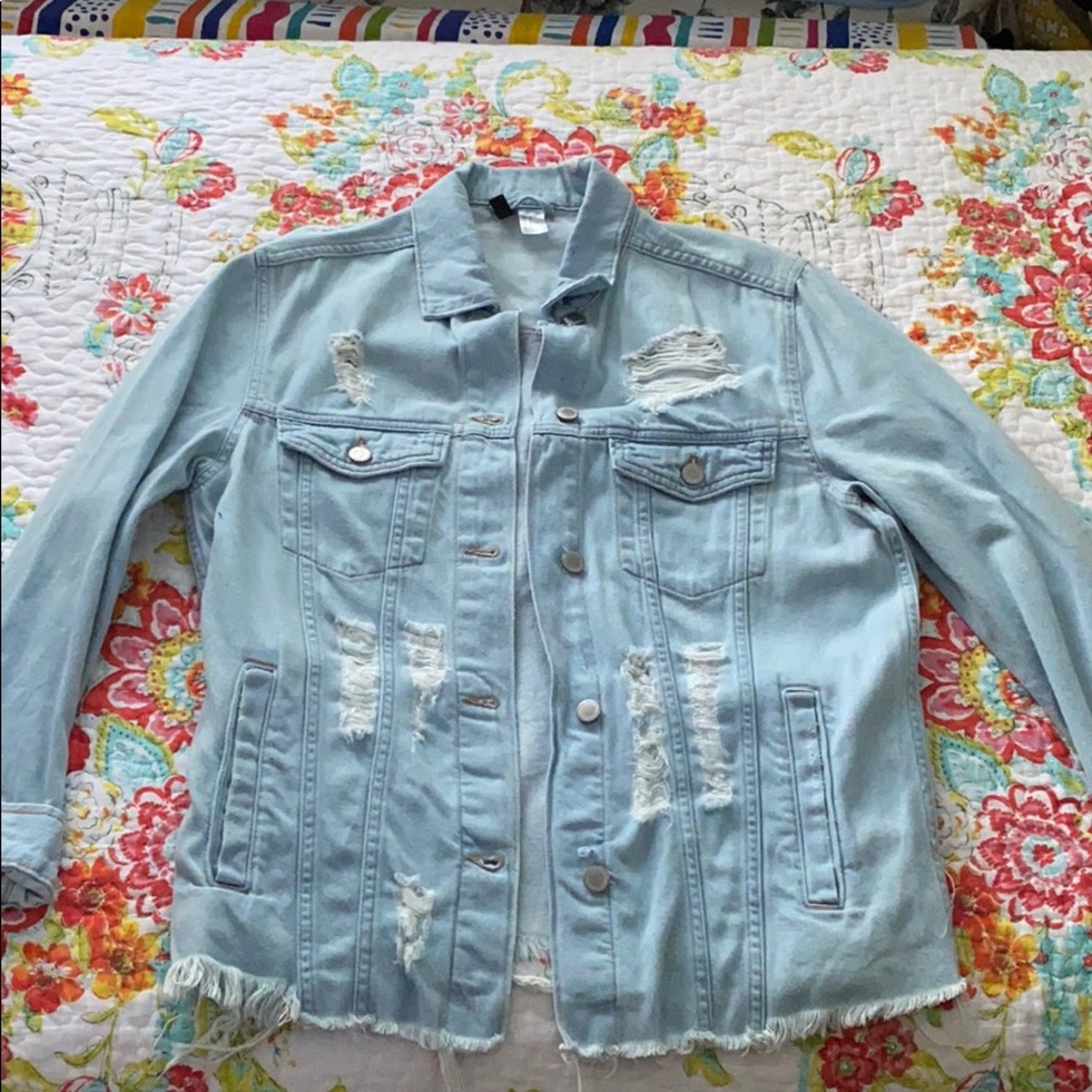 H&M Distressed Denim Jacket